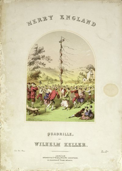 Couverture de la partition musicale pour Merry England, une quadrille par Wilhelm Keller - English School