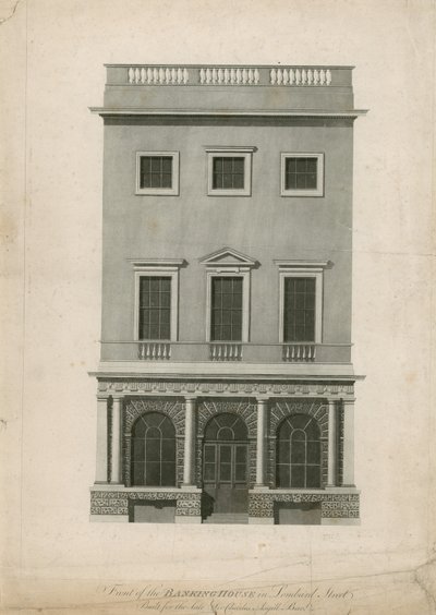 Façade de la banque à Lombard Street, construite pour feu Sir Charles Asgill, Bart - English School