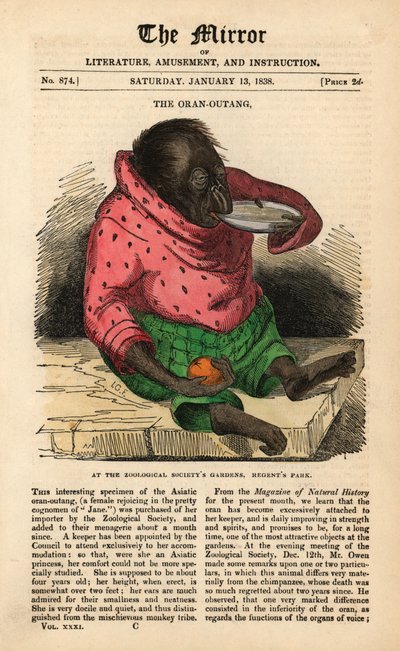 Première page du Mirror du 13 janvier 1838 célébrant l