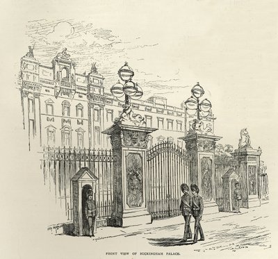 Vue de face du palais de Buckingham, tirée de 