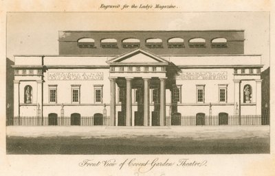 Vue de face du théâtre Covent Garden, Londres (gravure) - English School