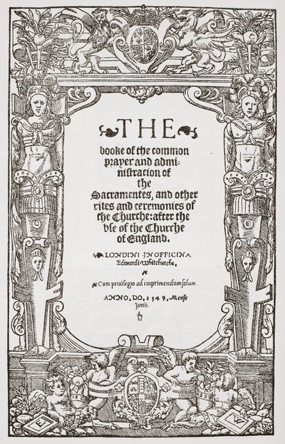 Frontispice, Le Livre de la prière commune, 1549 - English School