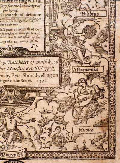 Frontispice de A Plaine and Easie Introduction to Practicall Musicke par Thomas Morley, Détail, 1597 - English School