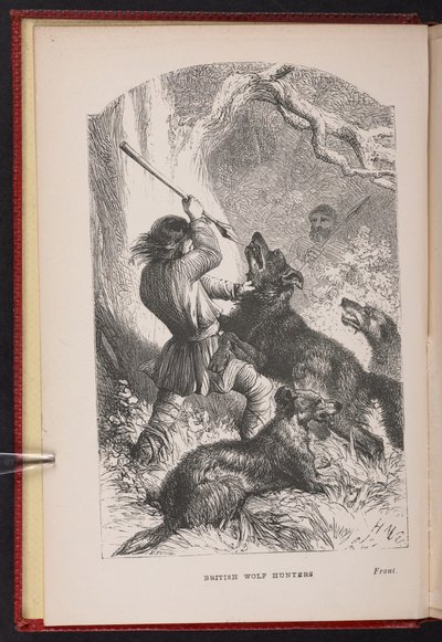 Frontispice de Les chasseurs de loups britanniques. Un conte, etc., par Thomas Miller - English School