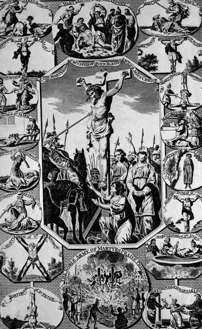 Frontispice de The New and Complete Book of Martyrs par Paul Wright - English School