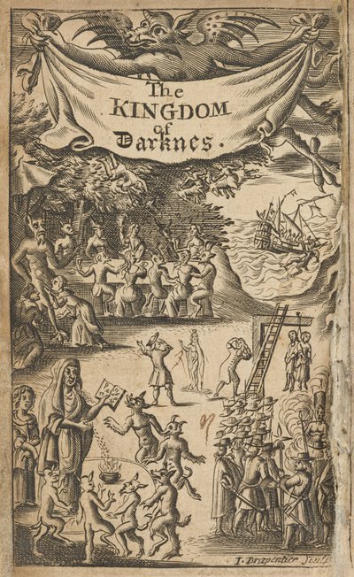 Frontispice de Nathaniel Crouch, Le Royaume des Ténèbres - English School