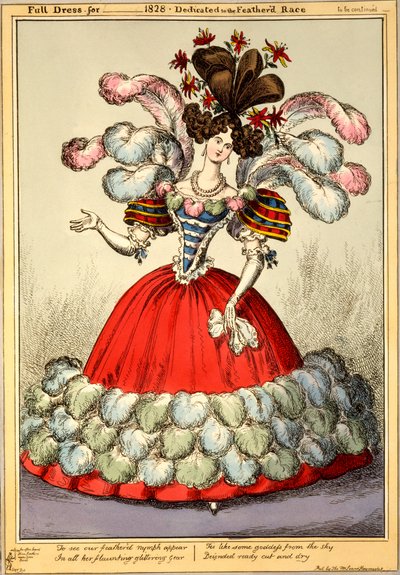 Tenue de soirée pour _ 1828 - Dédiée à la race plumée, 1828 - English School