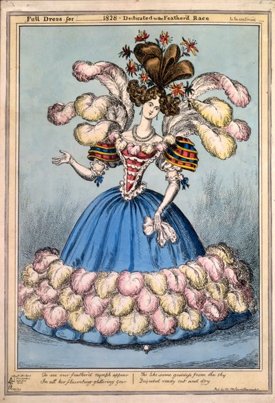 Tenue de soirée pour _ 1828 - Dédiée à la race plumée, 1828 - English School