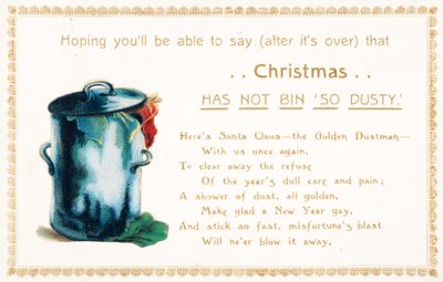 Poubelle pleine, carte de Noël - English School