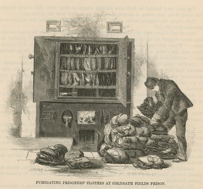 Désinfection des vêtements des prisonniers à la prison de Coldbath Fields - English School