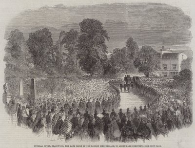 Funérailles de M. Braidwood, feu chef des pompiers de Londres, au cimetière d