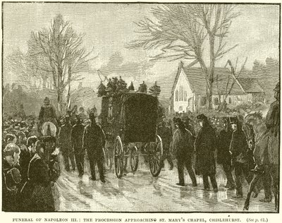Funérailles de Napoléon III : La procession approchant la chapelle Sainte-Marie, Chislehurst - English School