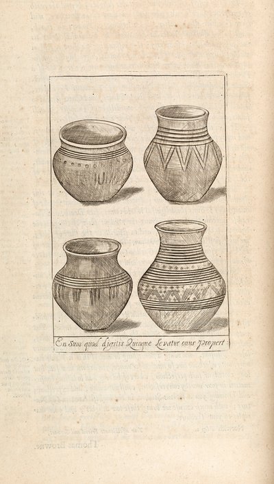 Urnes funéraires, illustration de Works par Thomas Brown, Londres 1686 - English School