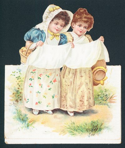 Filles ramassant des œufs - English School