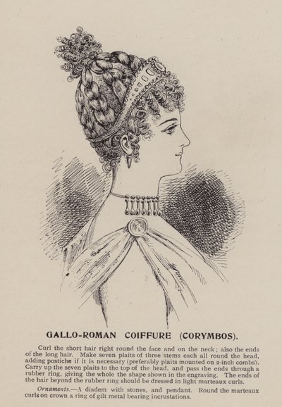 Coiffure gallo-romaine, Corymbos (gravure) - English School