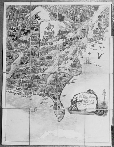 Jeu de la Bannière Étoilée ou Émigrants aux États-Unis, vers 1840 - English School
