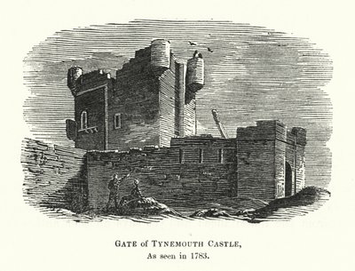 Porte du château de Tynemouth, vue en 1783 - English School