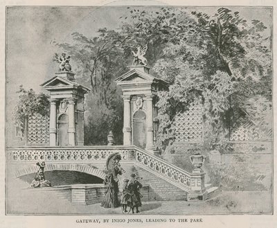 Portail, par Inigo Jones, menant au parc, Holland House - English School