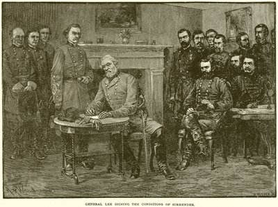 Le général Lee signant les conditions de reddition - English School