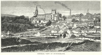 Vue générale de Dunfermline (gravure) - English School