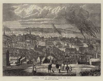Vue générale de Sheffield depuis l