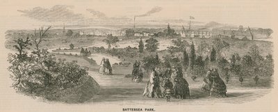 Vue générale des gens marchant dans Battersea Park - English School