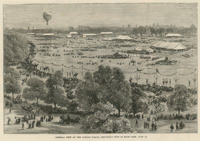 Vue générale de la fête des écoliers de Londres à Hyde Park - English School