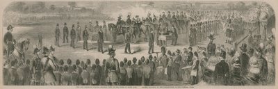 Vue générale de la scène à Hyde Park lors de la distribution de la Croix de Victoria - English School