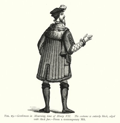 Gentleman en deuil, époque de Henri VII - English School