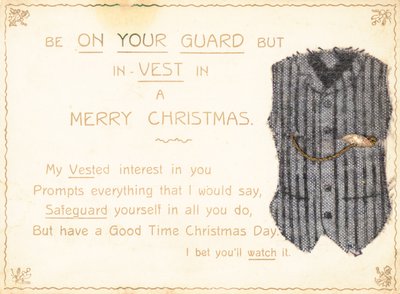 Gilet pour homme, carte de Noël - English School