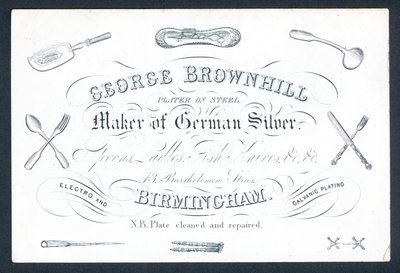 Carte de visite de George Brownhill, fabricant d