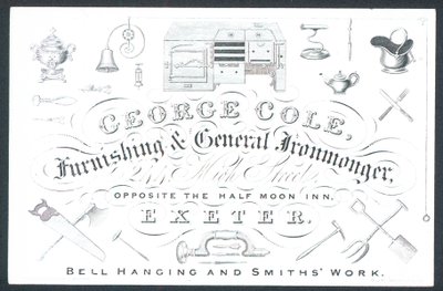 George Cole, quincaillier et ferblantier, carte de visite - English School