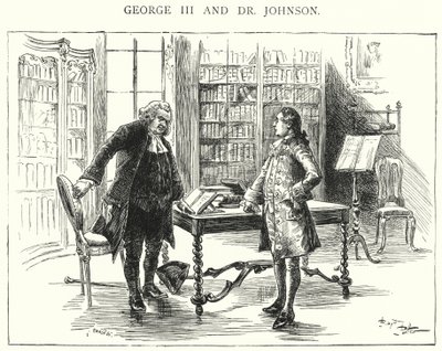 George III et Dr Johnson (gravure) - English School