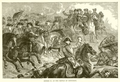 George II à la bataille de Dettingen - English School