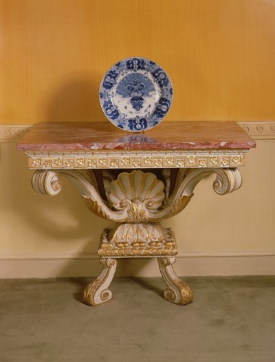 Console George II avec dessus en marbre, style palladien, c.1750 (partiellement doré) - English School