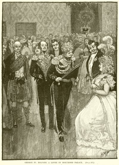 George IV tenant une réception au palais de Holyrood - English School