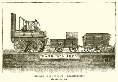 Locomotion de George Stephenson. À Darlington - English School