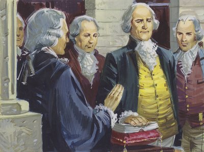 George Washington prêtant serment en tant que premier président de l