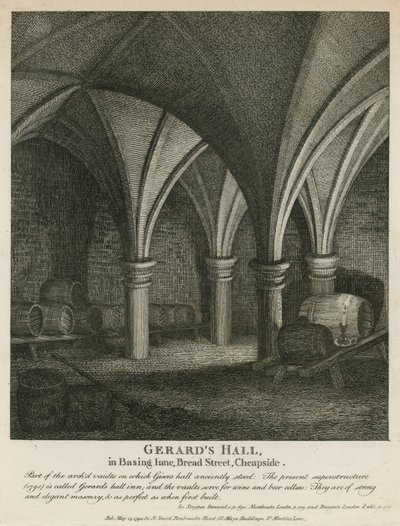 Gerards Hall à Basing Lane, Bread Street, Cheapside - English School
