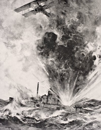 Sous-marin allemand bombardé et coulé le 26 août 1915, de 