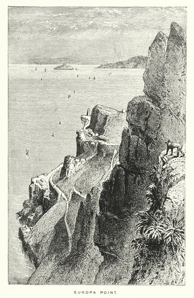 Gibraltar : Point Europa (gravure) - English School