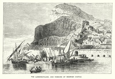 Gibraltar : Le débarcadère et les restes du château maure - English School