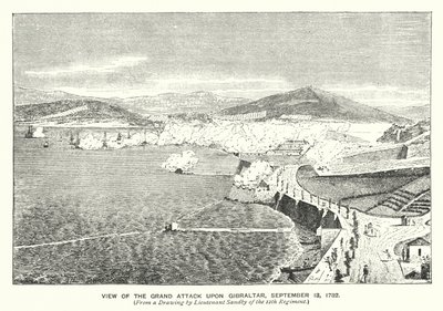 Gibraltar : Vue de la grande attaque sur Gibraltar - English School