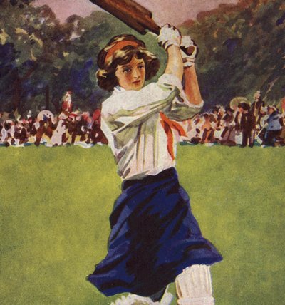 Fille jouant au cricket - English School