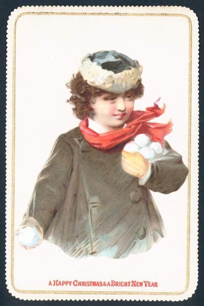 Fille ramassant des boules de neige - English School