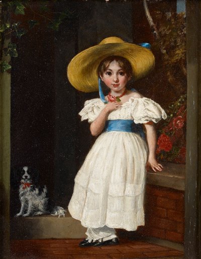 Fille avec un chapeau de paille, vers 1840 - English School