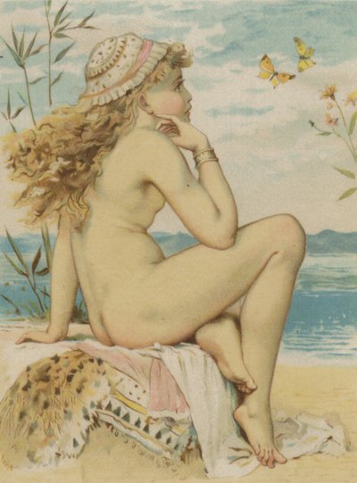 Fille regardant la mer - English School
