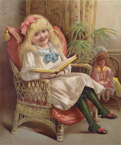 Fille lisant dans un fauteuil - English School