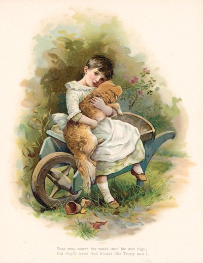 Fille avec son chien - English School