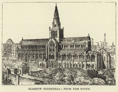 Cathédrale de Glasgow, depuis le sud - English School